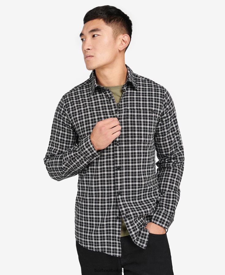 vêtements Barbour chemise à carreaux mccloud noir/blanc Hommes T2L6ZP451