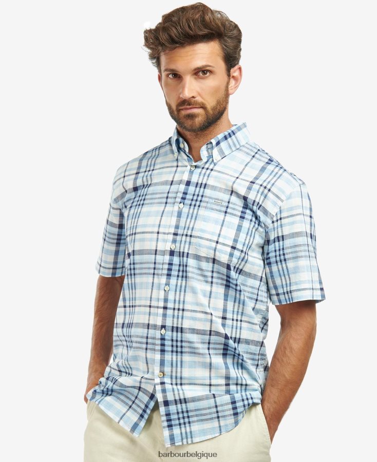 vêtements Barbour chemise à carreaux regular hartley ciel Hommes T2L6ZP356