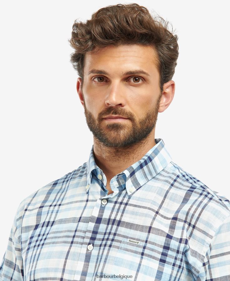 vêtements Barbour chemise à carreaux regular hartley ciel Hommes T2L6ZP356