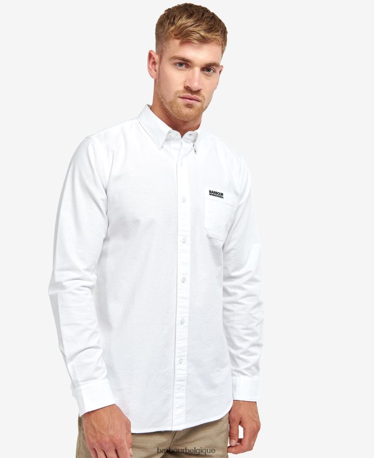 vêtements Barbour chemise cinétique blanc classique Hommes T2L6ZP432