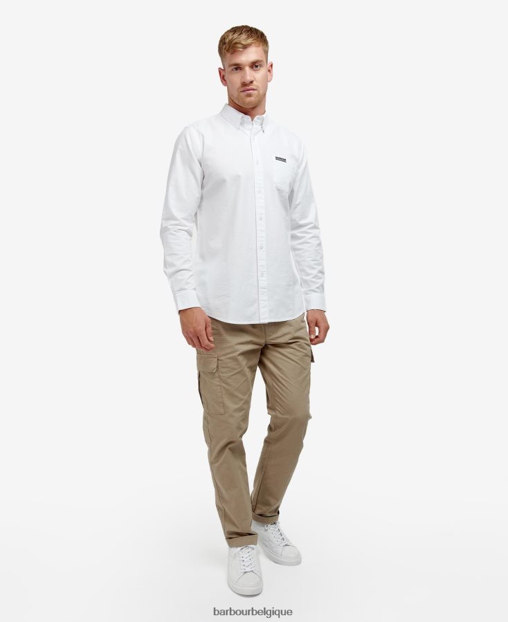 vêtements Barbour chemise cinétique blanc classique Hommes T2L6ZP432