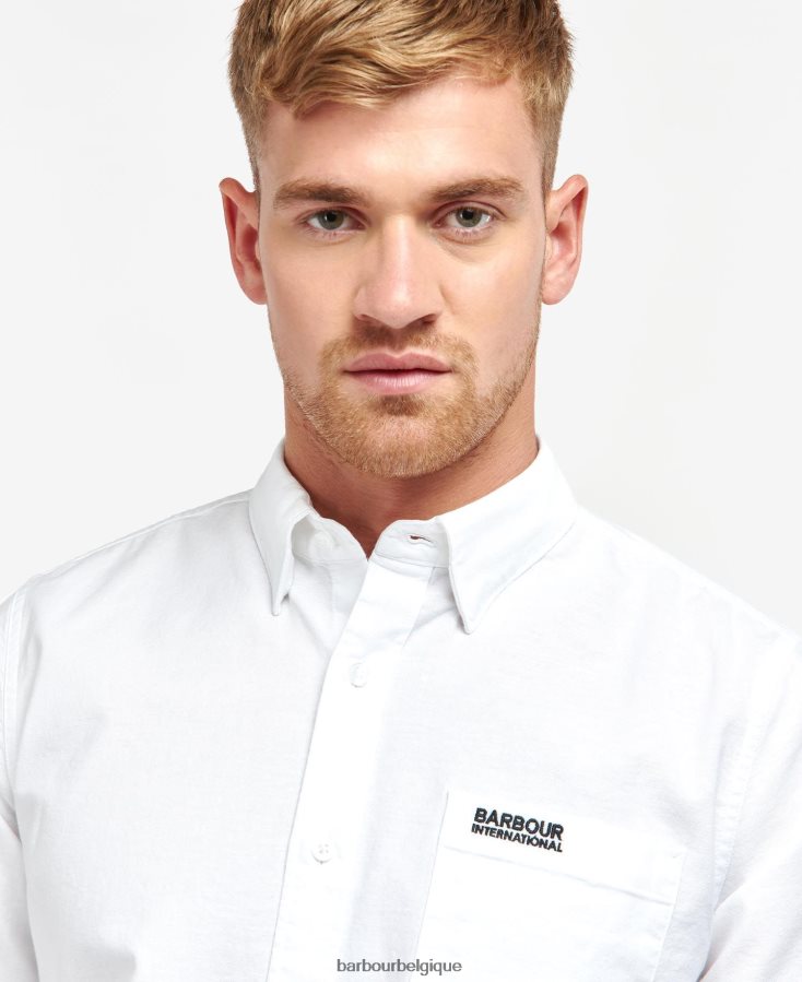 vêtements Barbour chemise cinétique blanc classique Hommes T2L6ZP432
