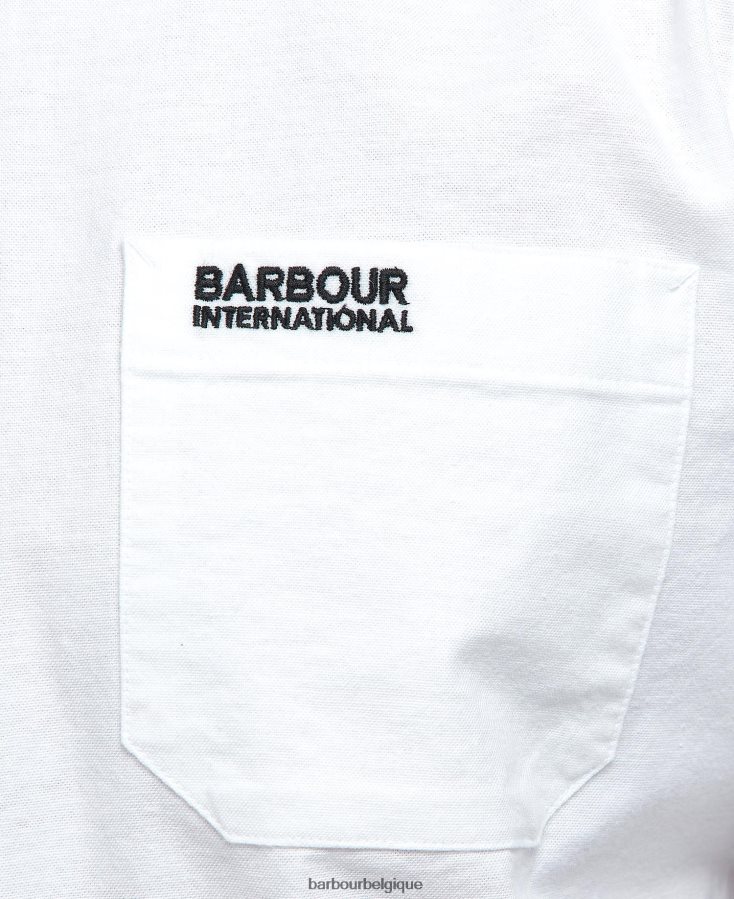 vêtements Barbour chemise cinétique blanc classique Hommes T2L6ZP432