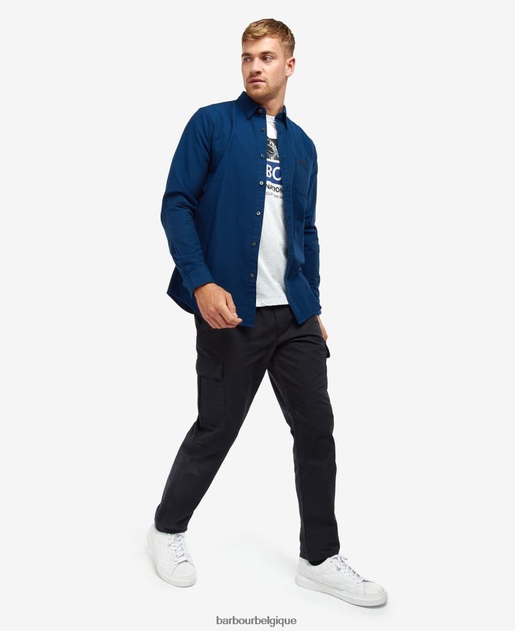 vêtements Barbour chemise cinétique blanc classique Hommes T2L6ZP534