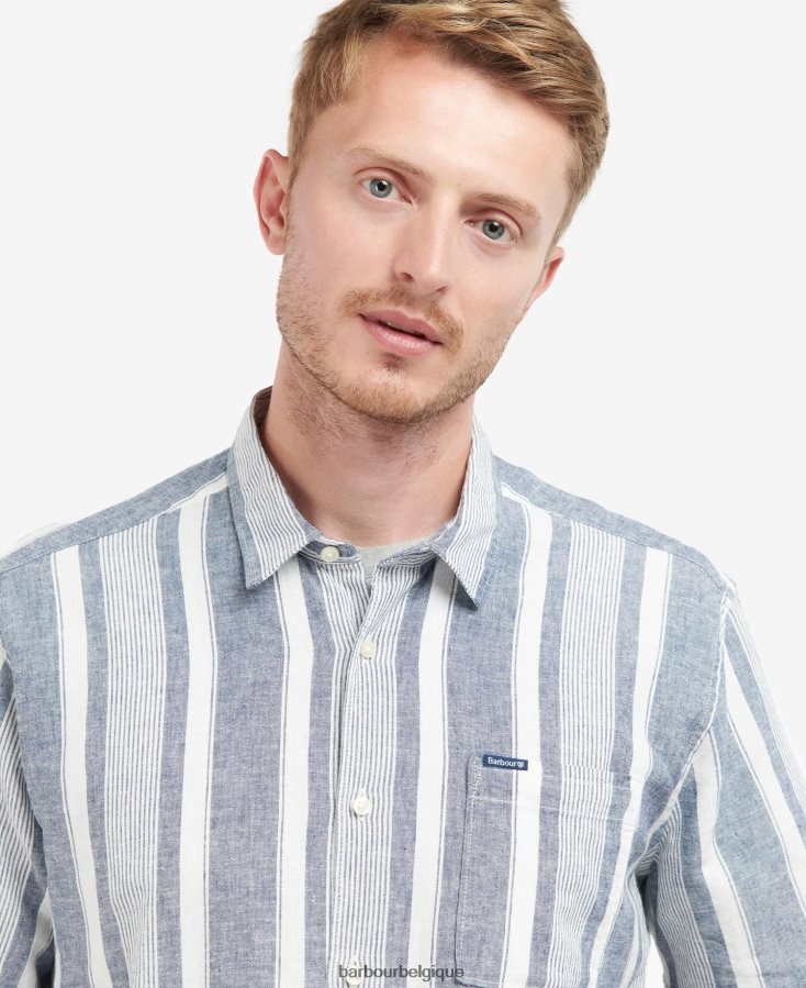 vêtements Barbour chemise classique thewles marine classique Hommes T2L6ZP511