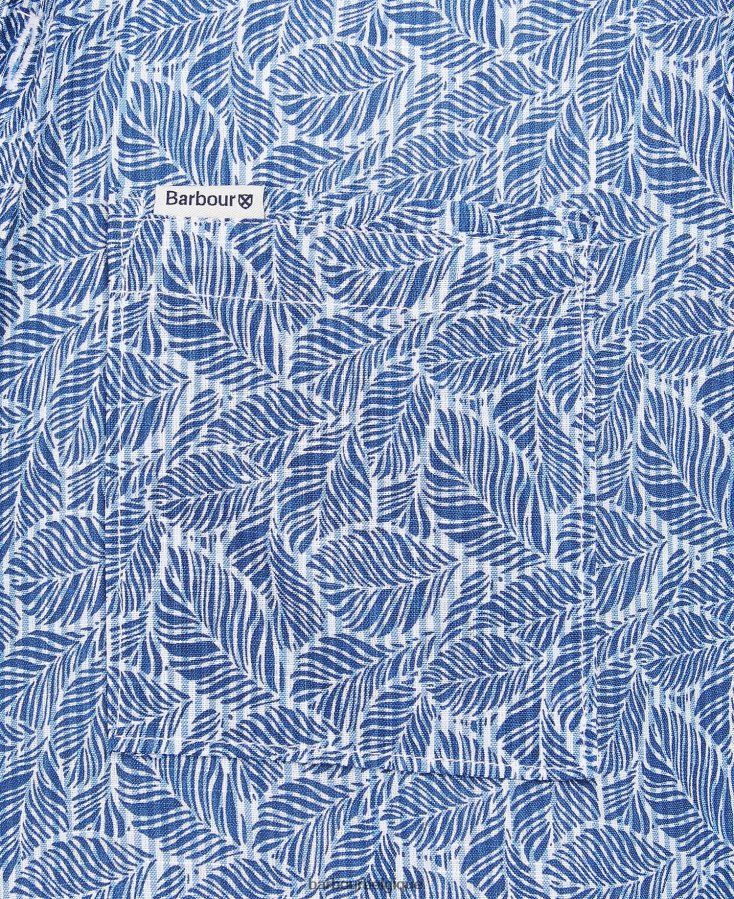 vêtements Barbour chemise coupe d\'été cromer ciel Hommes T2L6ZP496