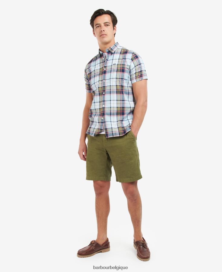 vêtements Barbour chemise coupe droite bruno ciel Hommes T2L6ZP351