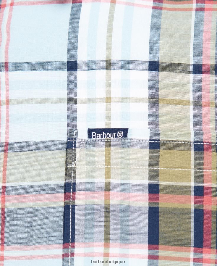 vêtements Barbour chemise coupe droite bruno ciel Hommes T2L6ZP351