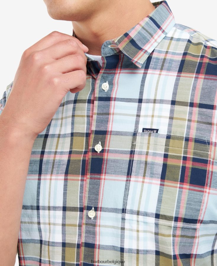 vêtements Barbour chemise coupe droite bruno ciel Hommes T2L6ZP351