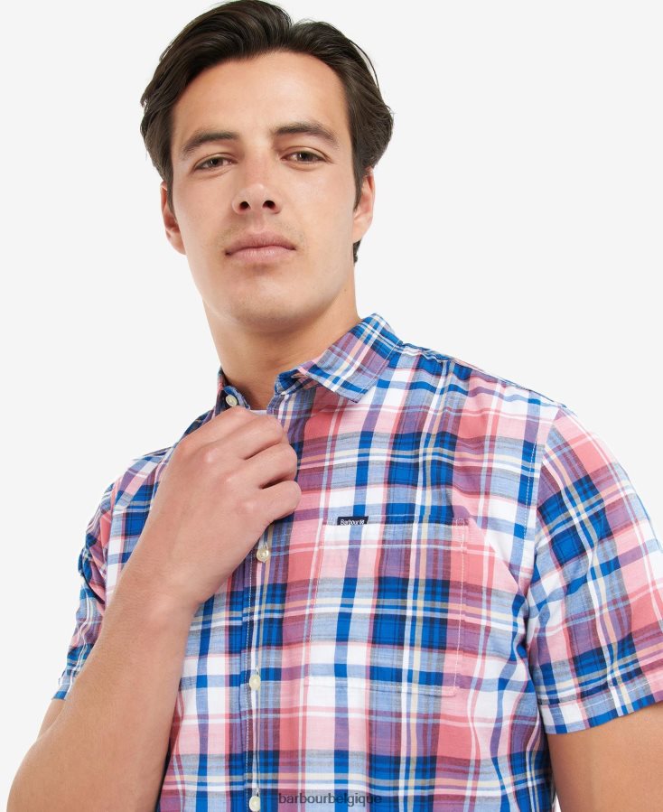 vêtements Barbour chemise coupe droite bruno ciel Hommes T2L6ZP493