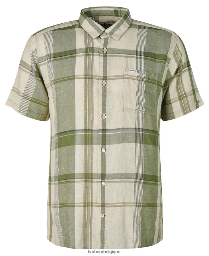 vêtements Barbour chemise d\'été bellerby olive brûlée Hommes T2L6ZP333