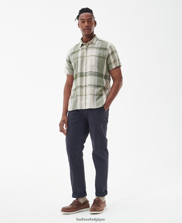vêtements Barbour chemise d\'été bellerby olive brûlée Hommes T2L6ZP333