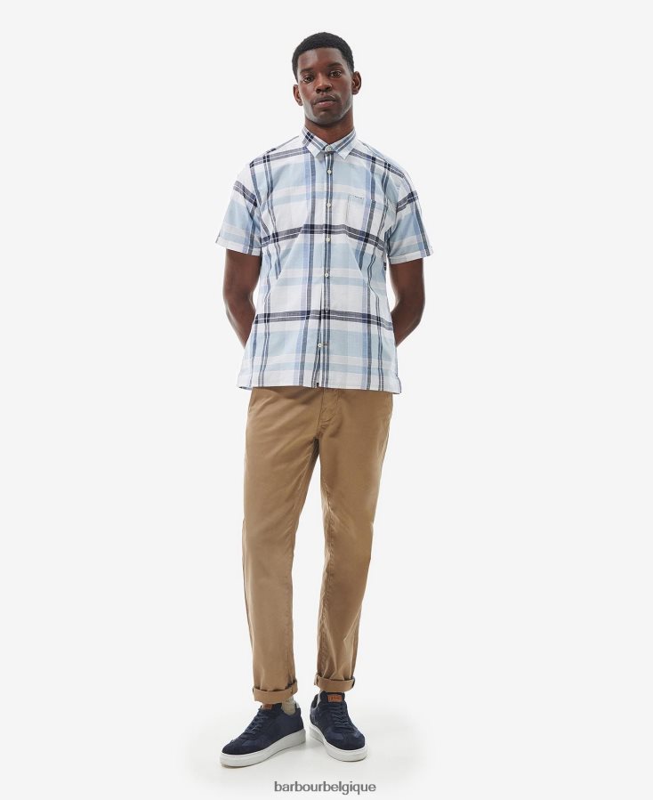 vêtements Barbour chemise d\'été birdforth craie bleue Hommes T2L6ZP385