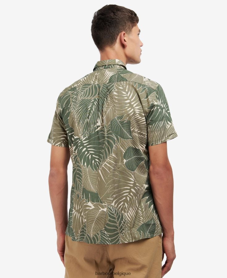 vêtements Barbour chemise d\'été de cornouailles olive Hommes T2L6ZP348