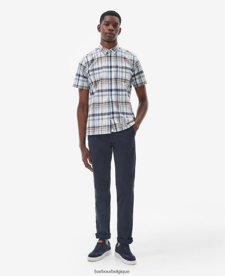 vêtements Barbour chemise d\'été glanton blanc classique Hommes T2L6ZP322