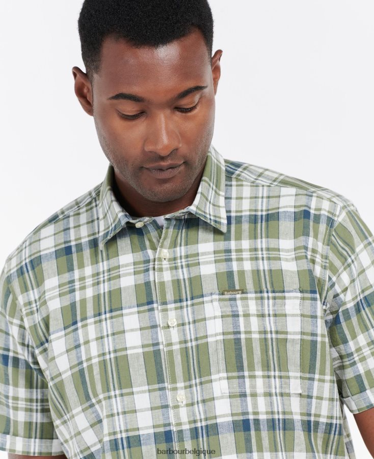 vêtements Barbour chemise d\'été à manches courtes Bodmin olive Hommes T2L6ZP396