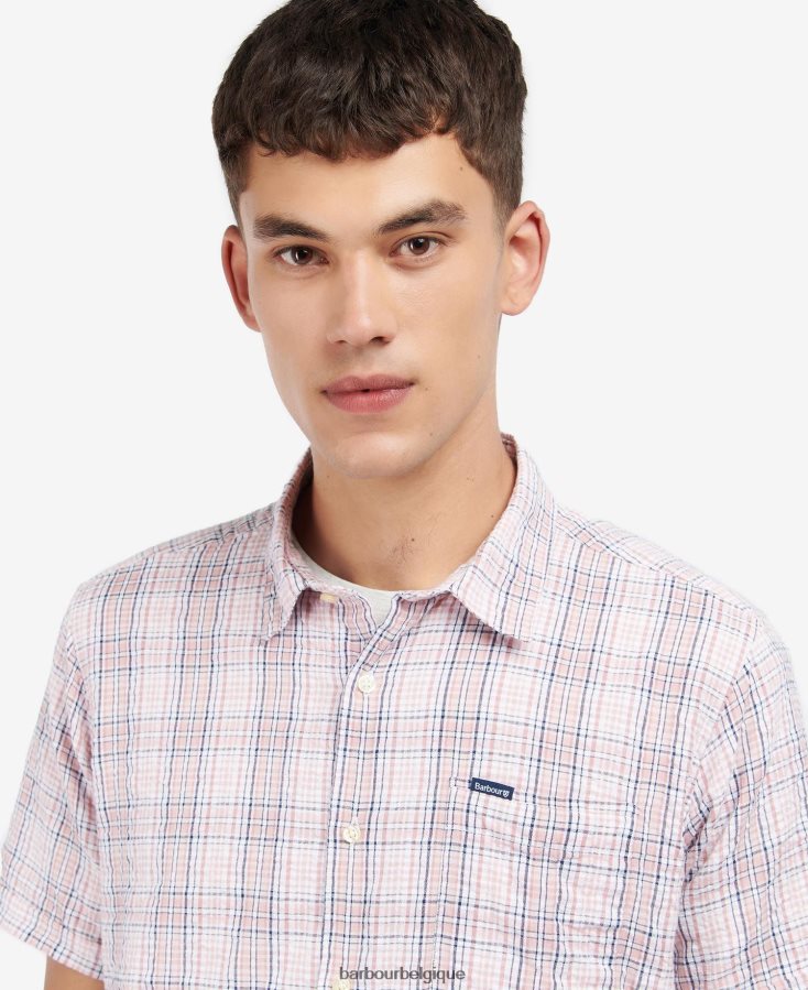 vêtements Barbour chemise d\'été à manches courtes deanhill rose classique Hommes T2L6ZP498