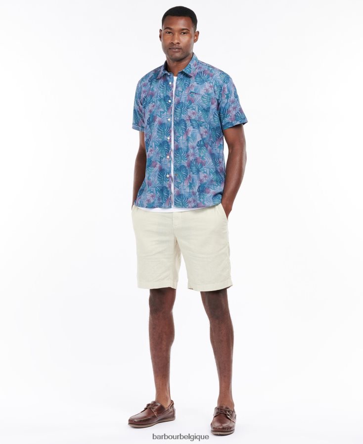 vêtements Barbour chemise d\'été à manches courtes dunford bleu chambray Hommes T2L6ZP330