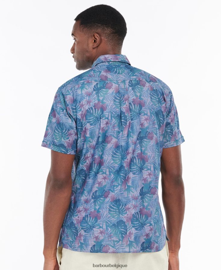vêtements Barbour chemise d\'été à manches courtes dunford bleu chambray Hommes T2L6ZP330