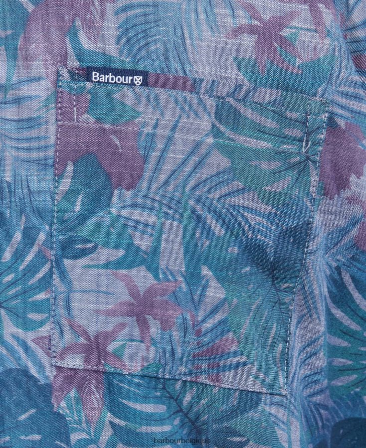 vêtements Barbour chemise d\'été à manches courtes dunford bleu chambray Hommes T2L6ZP330