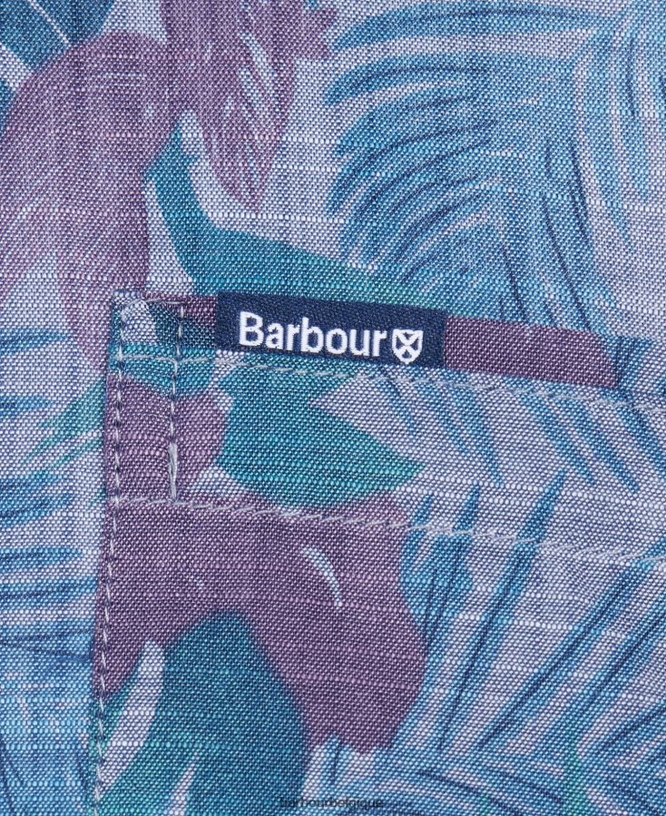 vêtements Barbour chemise d\'été à manches courtes dunford bleu chambray Hommes T2L6ZP330