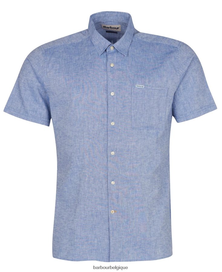 vêtements Barbour chemise d\'été à manches courtes nelson blanc Hommes T2L6ZP308