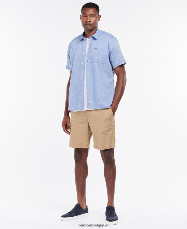 vêtements Barbour chemise d\'été à manches courtes nelson blanc Hommes T2L6ZP308