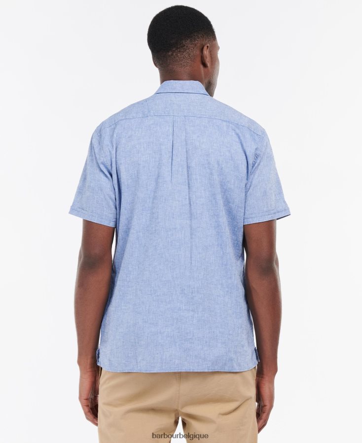 vêtements Barbour chemise d\'été à manches courtes nelson blanc Hommes T2L6ZP308