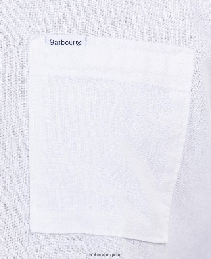 vêtements Barbour chemise d\'été à manches courtes nelson blanc Hommes T2L6ZP325