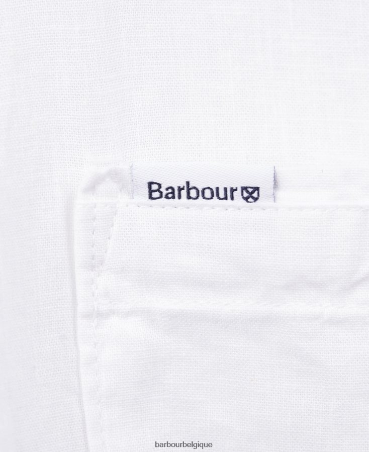 vêtements Barbour chemise d\'été à manches courtes nelson blanc Hommes T2L6ZP325