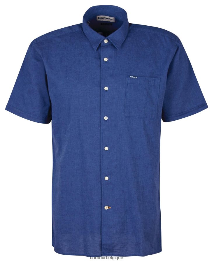 vêtements Barbour chemise d\'été à manches courtes nelson olive blanchie Hommes T2L6ZP295