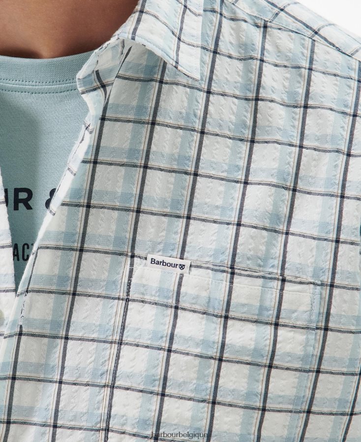 vêtements Barbour chemise d\'été margrave blanc classique Hommes T2L6ZP428