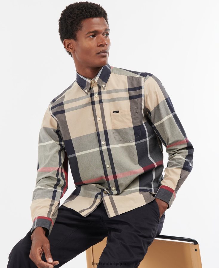 vêtements Barbour chemise harris sur mesure marine d'été Hommes T2L6ZP306