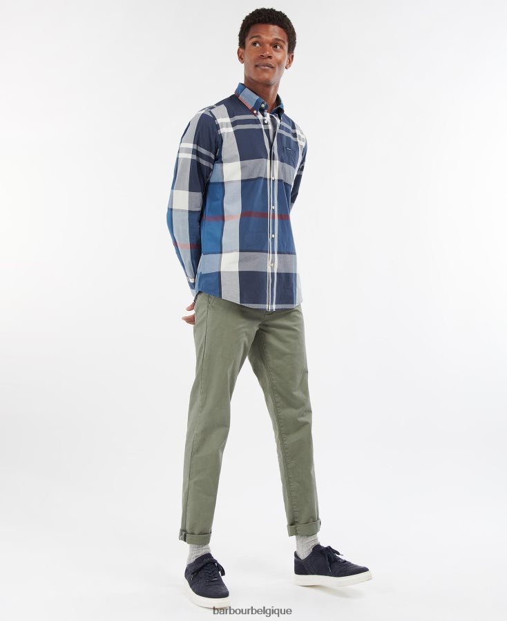 vêtements Barbour chemise harris sur mesure marine d\'été Hommes T2L6ZP337