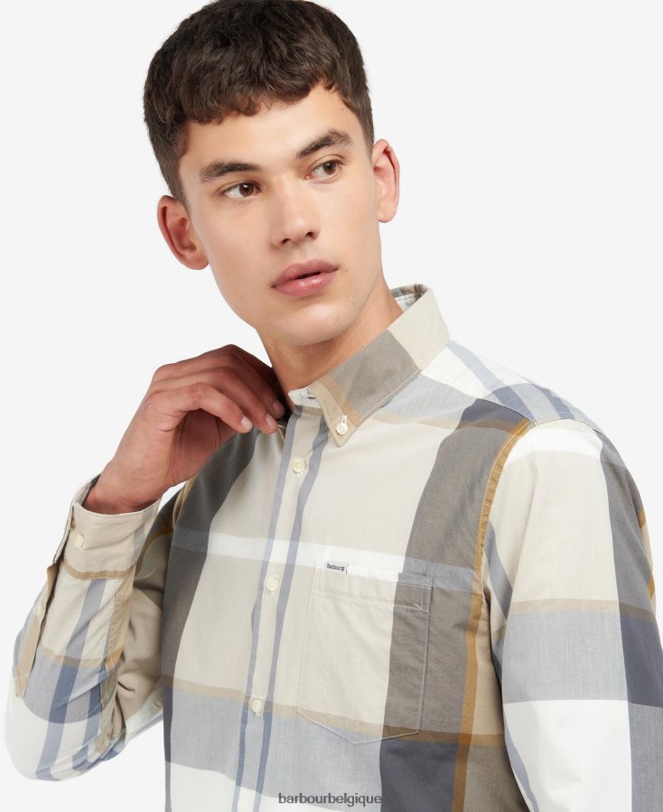 vêtements Barbour chemise harris sur mesure tartan bleu kielder Hommes T2L6ZP359