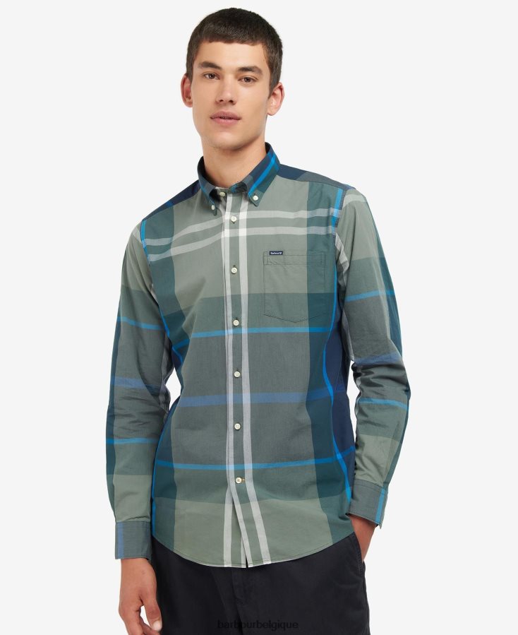 vêtements Barbour chemise harris sur mesure tartan bleu kielder Hommes T2L6ZP381