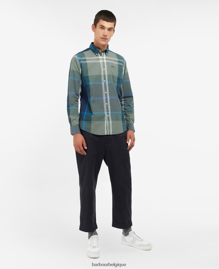 vêtements Barbour chemise harris sur mesure tartan bleu kielder Hommes T2L6ZP381