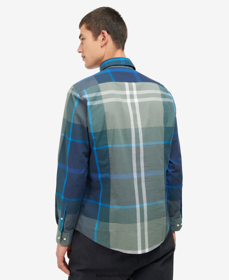 vêtements Barbour chemise harris sur mesure tartan bleu kielder Hommes T2L6ZP381