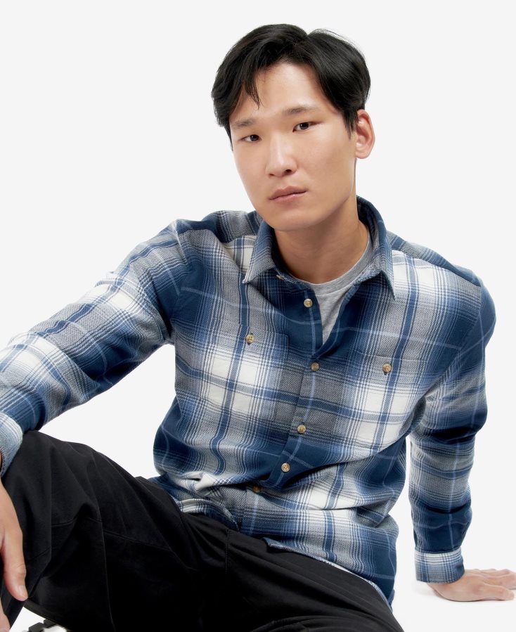 vêtements Barbour chemise haversthwaite marine classique Hommes T2L6ZP529