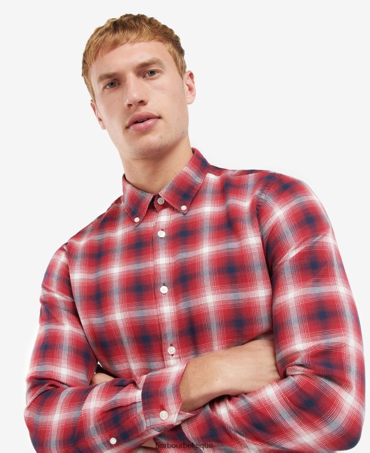 vêtements Barbour chemise kershaw vert de course Hommes T2L6ZP446