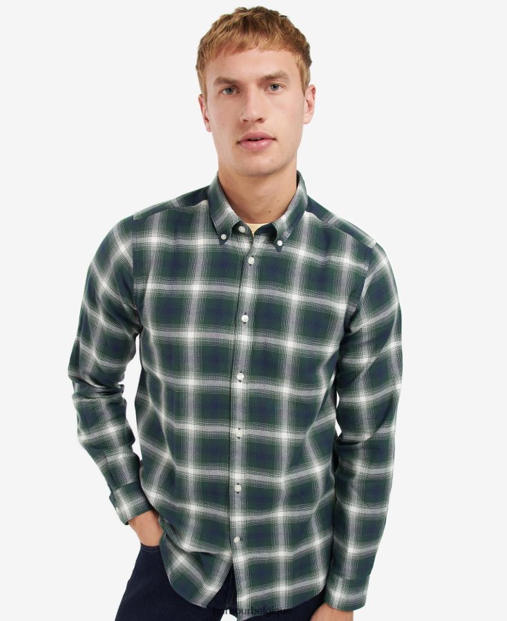 vêtements Barbour chemise kershaw vert de course Hommes T2L6ZP452