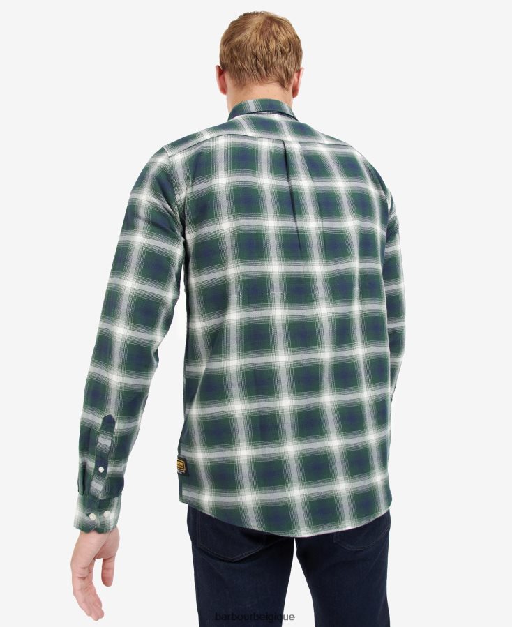 vêtements Barbour chemise kershaw vert de course Hommes T2L6ZP452