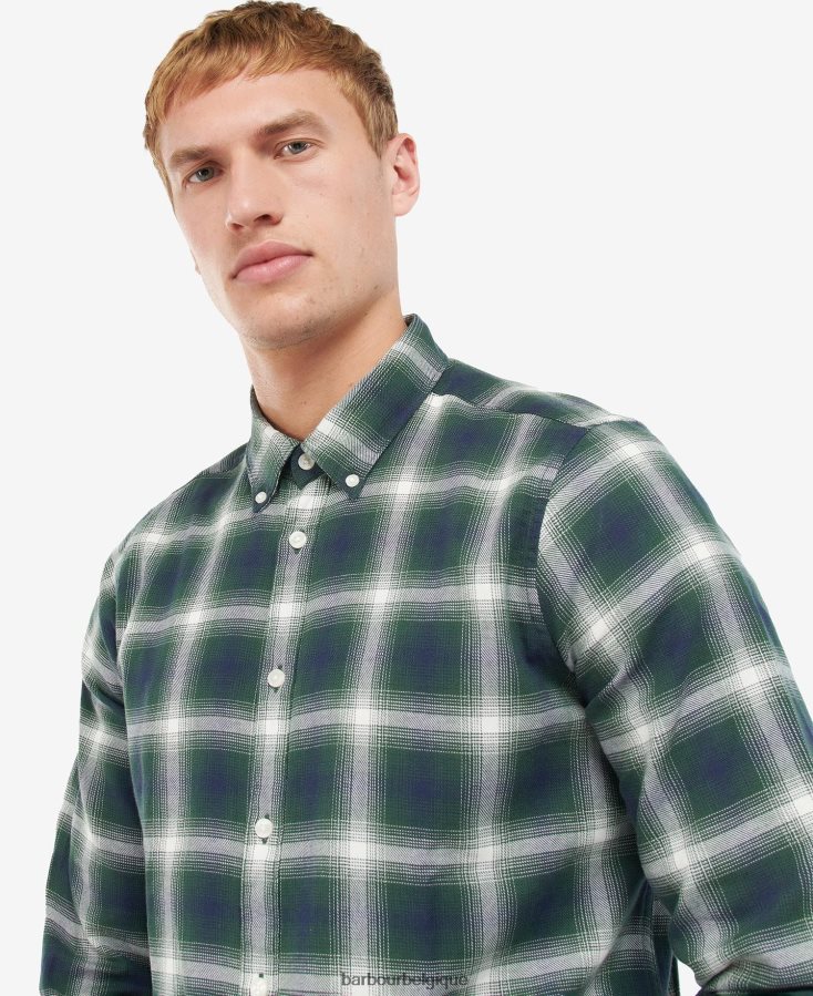 vêtements Barbour chemise kershaw vert de course Hommes T2L6ZP452