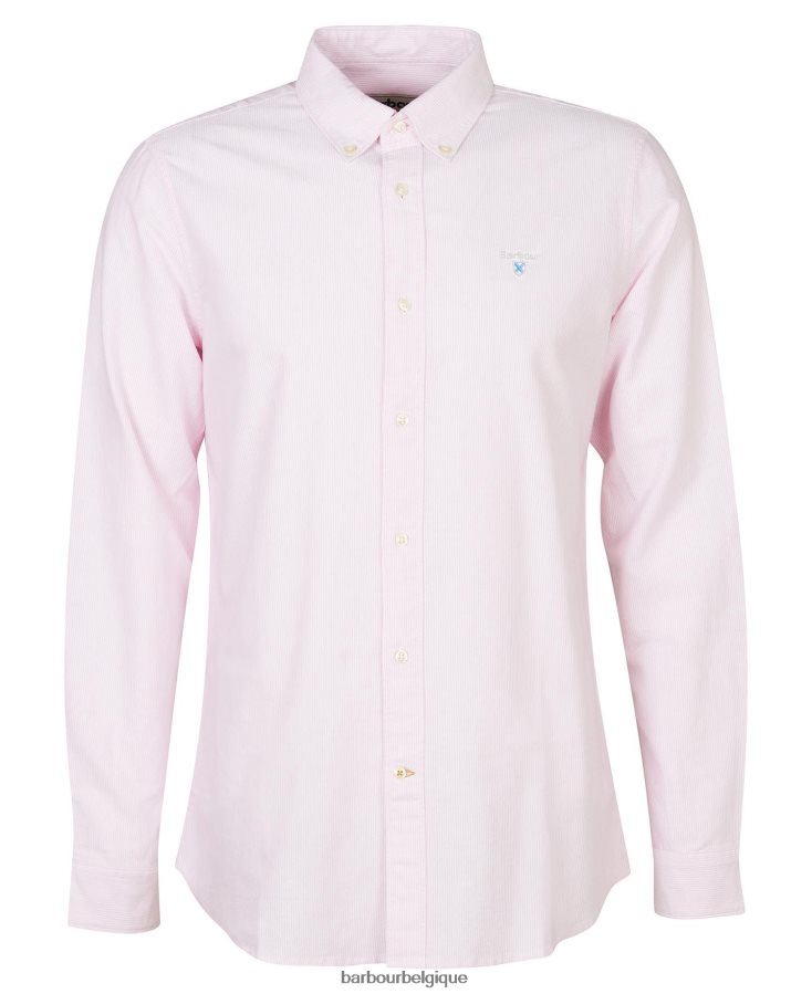 vêtements Barbour chemise oxford rayée rose classique Hommes T2L6ZP464