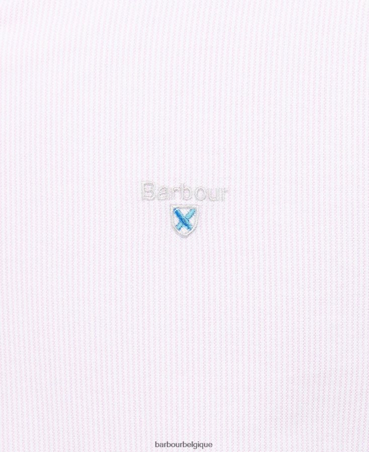 vêtements Barbour chemise oxford rayée rose classique Hommes T2L6ZP464