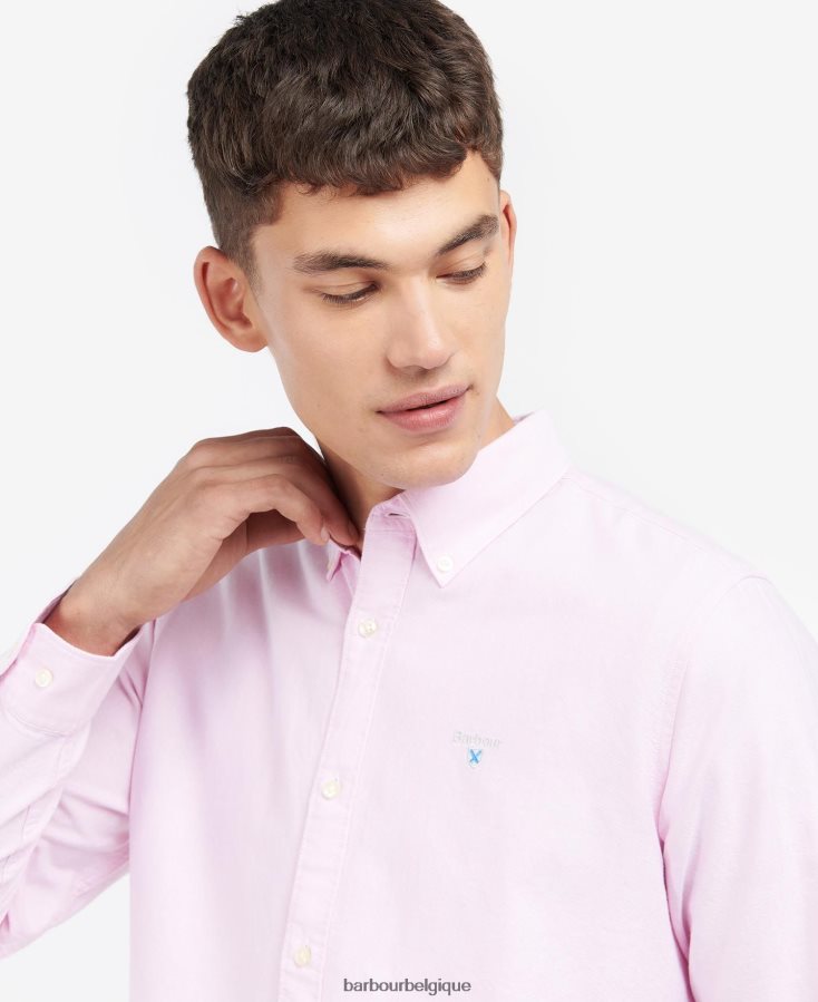 vêtements Barbour chemise oxford sur mesure rose classique Hommes T2L6ZP357