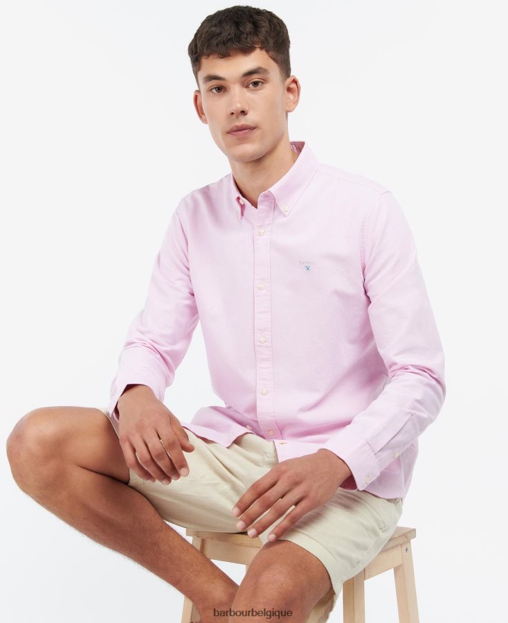 vêtements Barbour chemise oxford sur mesure rose classique Hommes T2L6ZP357