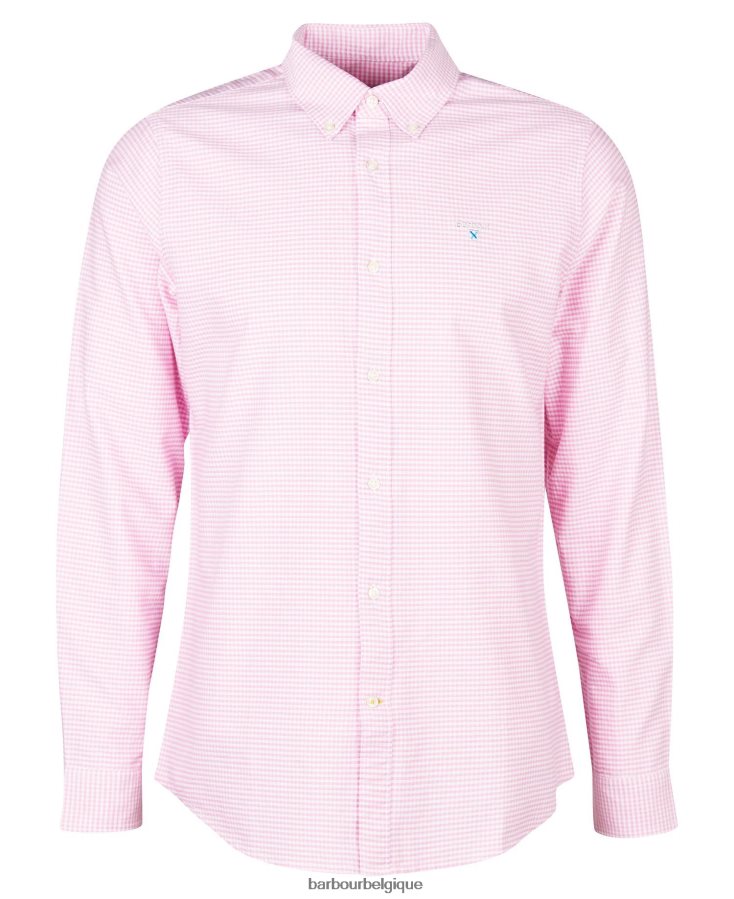 vêtements Barbour chemise oxford vichy rose classique Hommes T2L6ZP405