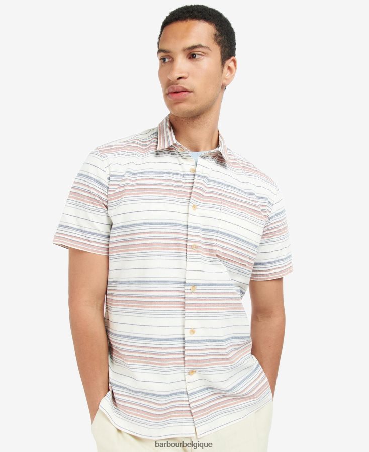 vêtements Barbour chemise à rayures écru Hommes T2L6ZP376