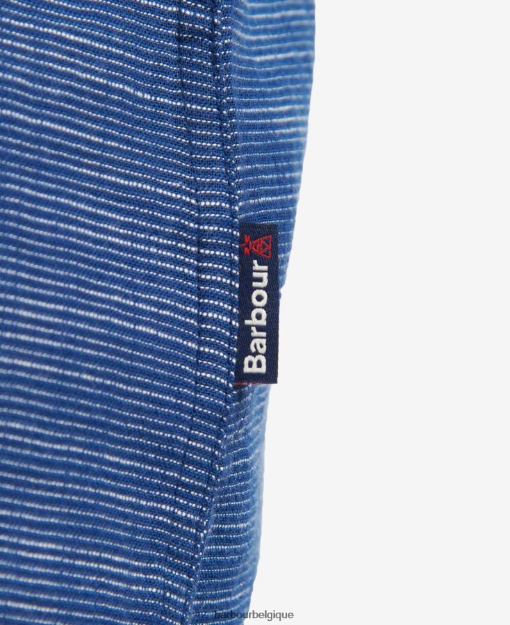 vêtements Barbour chemise sur mesure aldavik marine classique Hommes T2L6ZP434